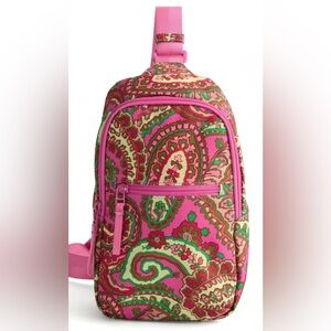 BRAND NEW WITH TAGS VERA BRADLEY Pink Paisley Women's Sling Bag.